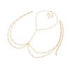Bohemian Stainless Steel Body Chain Gold Color Bikini Belly Chain Simple Beads Chest Chain  Girls
