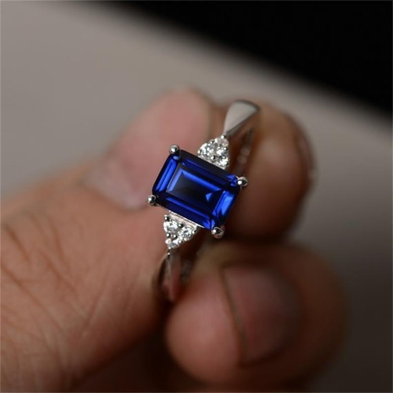 Yunmiao Colorful Square Stone Diamond Gemstone Ring