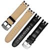 Pro hodinky Swatch s motýlkovou sponou z hovězí kůže Měkké pohodlné doplňky Muži 21mm Yrs403 412 402G Zakřivené rozhraní Řemínky k hodinkám