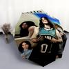 1 PC Automatic Folding Umbrella - Billie Eilish Custom Name Pattern, Portable & Foldable Design with 8 Ribs, Christmas Birthday Gifts