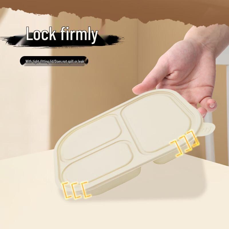 Jiwanggu Disposable 3-Compartment Biodegradable Food Containers