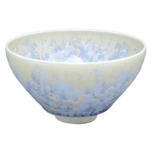 

Aito Kyoto-yaki, Kiyomizu-yaki, Touan Kiln Matcha Bowl, Flower Crystal (Silver Wisteria), kta538