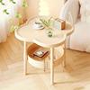 2-Layer Round Table w/ Storage Rack & Cabinet. Compact Organizer for Living Room, Bedroom, Office. Perfect for Holiday Decor!