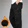 Men's Winter Cargo Pants Double Layer Fleece Warm Thick Cotton Long Trousers Men Baggy Casual Cotton Pants