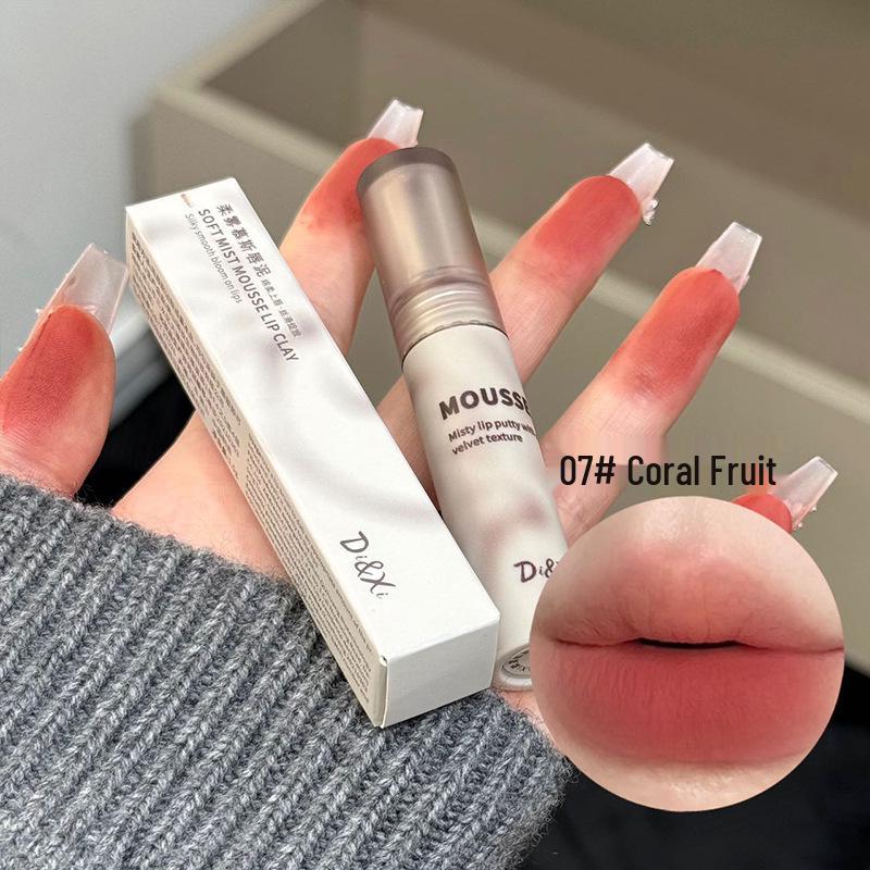 DI&XI Soft Mist Mousse Lip Mud: Matte, Long-lasting, High Pigment Lipstick for Women