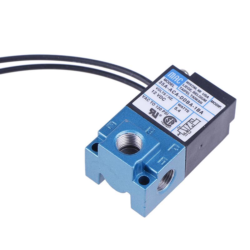 1Sada solenoidového ventilu Mac 1/8'' 35A-Aca-Ddba-1Ba s mosazným tlumičem Dc12V