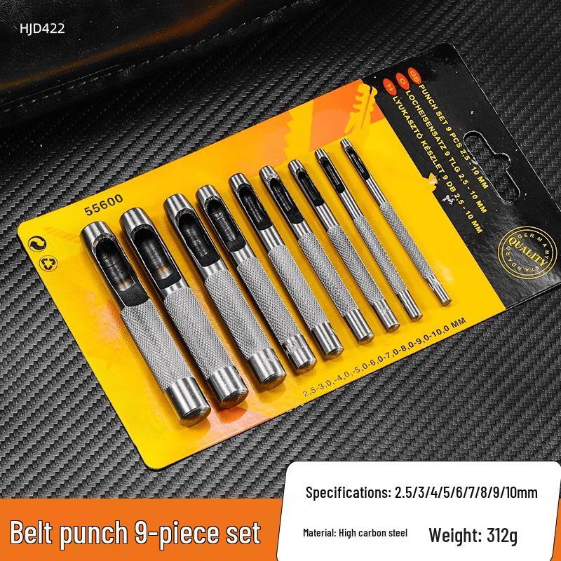 Nuoshuer 9-Piece Leather Hole Punch Tool Set