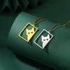 Cazador Cat Kitten Pendant Necklaces for Women Girls Stainless Steel Animal Necklace Birthday Gift Jewelry 2026 Wholesale