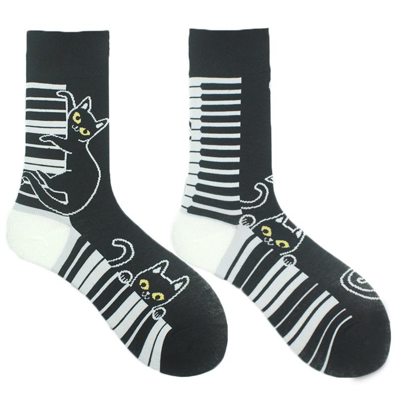 AB Professional Design Funny Socks Men Happy Animal Music Beer Skarpetki Sokken Hip Hop Big Size Meias Skateboard Divertidos