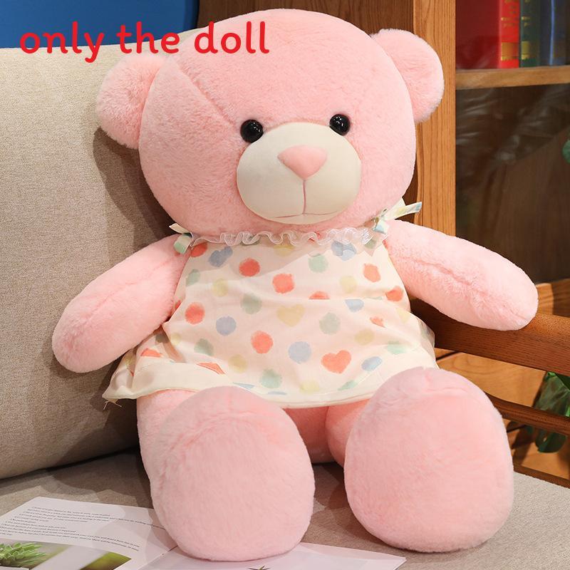 Doll Bear Plush With Love Heart Printed Dress Decoration For Bedroom Decoration
