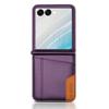 Applicable to Samsung Z Flip7/8 mobile phone case Flip3/4/5/6 splicing clamshell leather case card insert wallet case