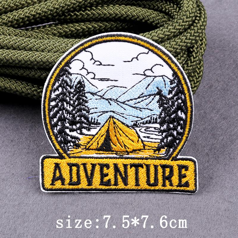 Abenteuer Camping Aufnäher Für Kleidung Wildnis Outdoor Aufnäher Aufbügel Aufnäher Für Kleidung Schmelzbar Stickerei Aufnäher Für Kleidung