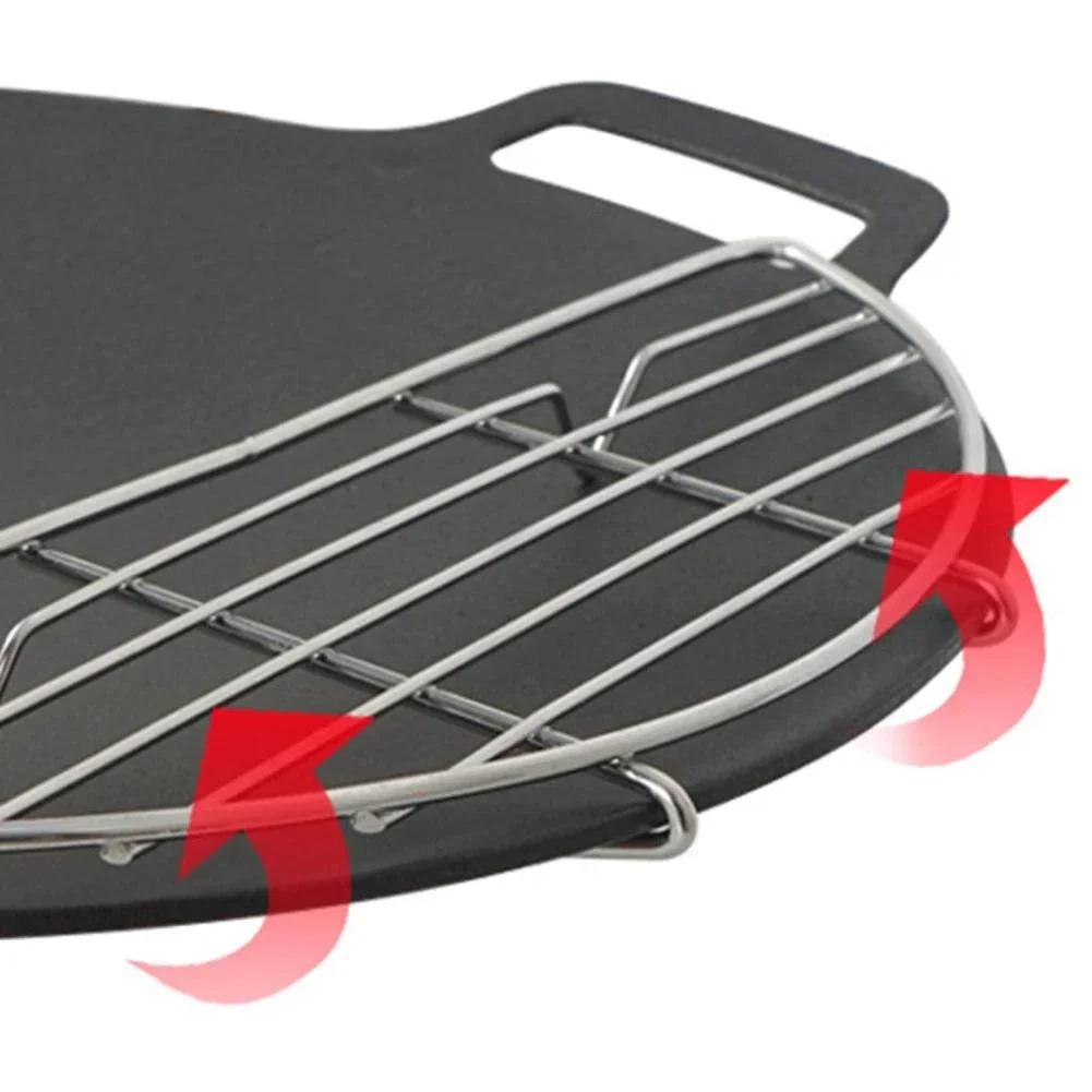 Barbecue Grid Camping Cooking Baking Net Stainless Steel Cooling Rack Wire Grid Cake Rack Fire Cooking Grill Indoor Outdoor