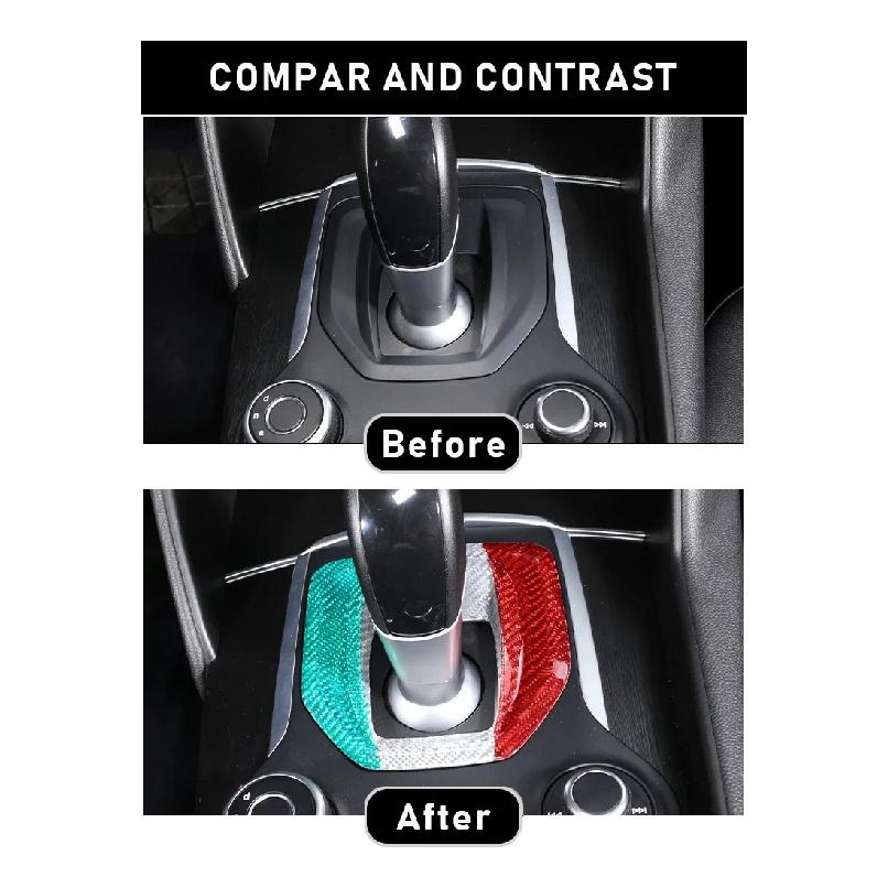 For Alfa Romeo Giulia 2017-2019 Real Carbon Fiber Car Center Console Gear Shift Panel Cover Trim Car Interior Accessories