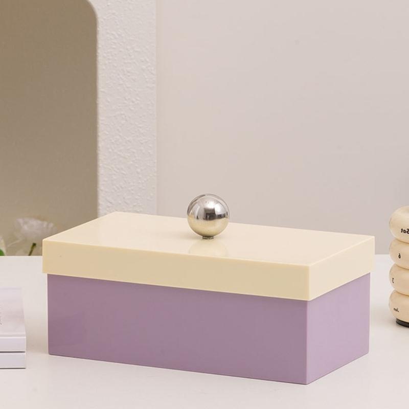 Stylish Ball Handle Lid Design Storage Container With Dividers Multipurpose Dustproof Box For Home And Office Use