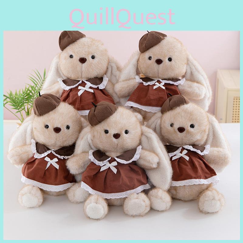 Plush Rabbit Toy For Kids Soft Animal Plush Pillow Gift With Dress And Hat Decoration
