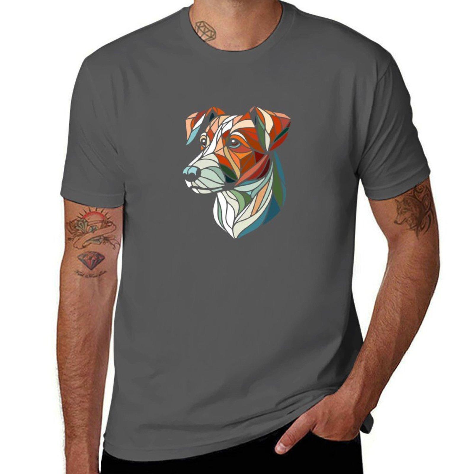 

Jack russel terrier dog geometric art, pop art, polygonal illustration T-Shirt mens graphic t shirts T-Shirt 4XL
