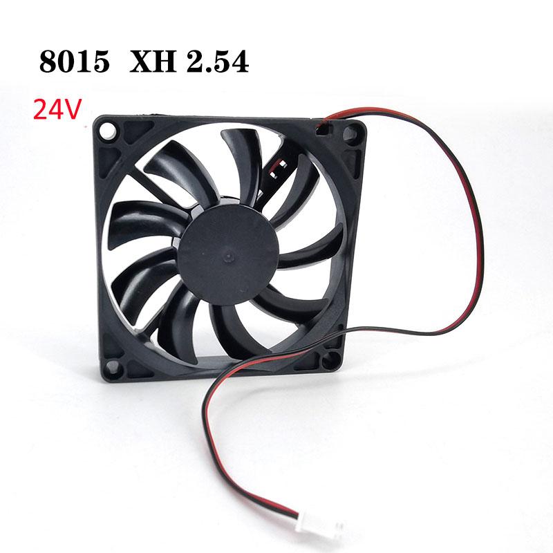 Ventilador de refrigeración sin escobillas de 8 cm, 5 V CC, 12 V, 24 V x h, 2,54 mm, 2 pines, 8010, 8015, 8025, 80 x 80 x 15 mm, disipador térmico para carcasa de PC y GPU.