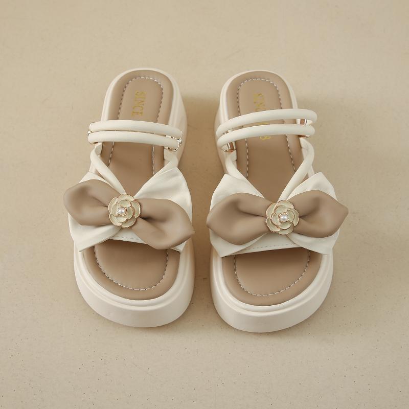 

Домашние тапочки на платформе женские роскошные туфли шлепанцы Pantofle дизайнерские мягкие плоские туфли лето 2025 повседневная мода досуг женская обувь Ho 40 бежевый