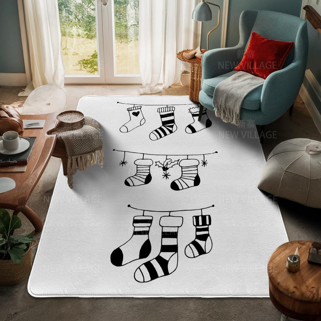 House Entrance Carpet Home Door Mat Living Room Bath Foot Bathroom Non-slip Water Absorption Rugs Bath Merry Christmas Winter