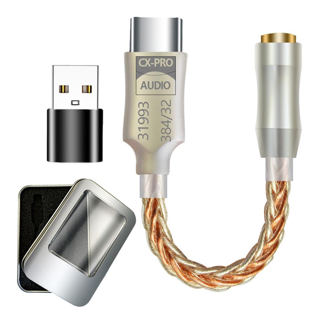 USB C C 32bit 384KHz USB C to 3.5mm Decoders Adapter with CX31993 Chip USB C Headphone Adapter 3.5mm C Adapter Joom