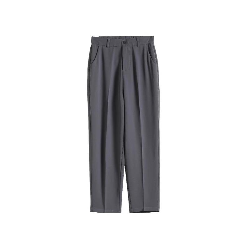 Gray Suit Pants Women's Spring and Autumn Fleece Thickened Large Size Small Thin Professional Straight Pants Pants Pipe Pants