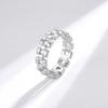 Unisex S925 Sterling Silver Bred Kedjering - Kall Gatu stil