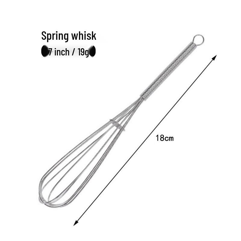 430 Stainless Steel Mini Whisk with Spring Handle - Small Egg Beater and Cream Whipper.