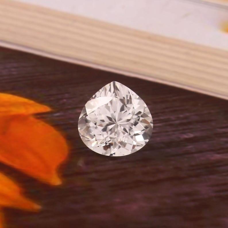 AAA Flawless 20x20 Mm Heated Ceylon White Sapphire Heart Cut Loose Gemstone