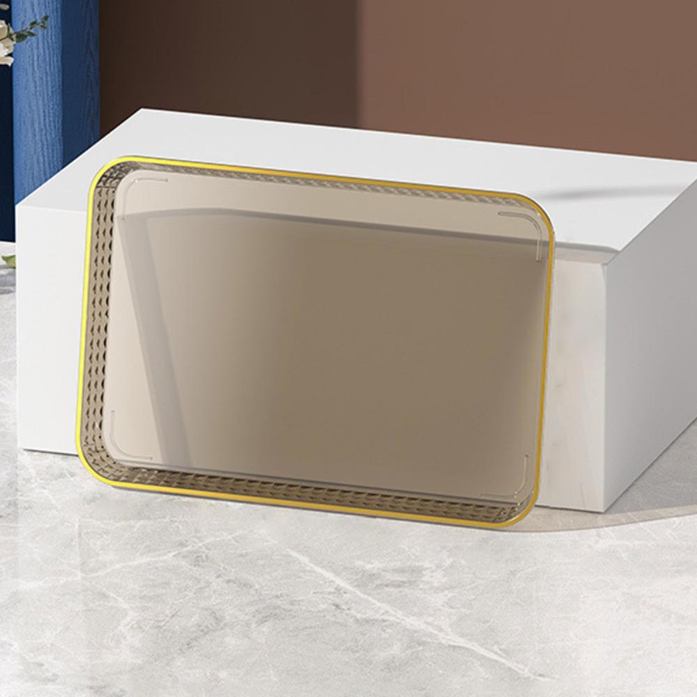 Transparent Tray Light Luxury Tray Rectangular Fruit Snack Plates Minimalist Bread Tray  Household