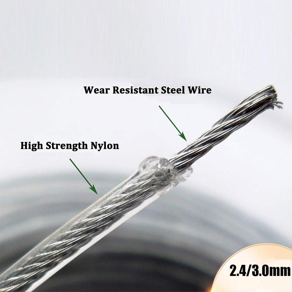 Rasenmäher Stahl Draht Nylon Schnur 2,4-3mm Freischneider Trimmer Seil Rasenmäher Schnur Verschleißfest Scharf Ersatz Gartenwerkzeug