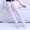 White Kawaii Expression Graffiti Letter Print Long Socks Tight Harajuku Over Knee Thigh High Stockings Y2K Cosplay Cute Socks