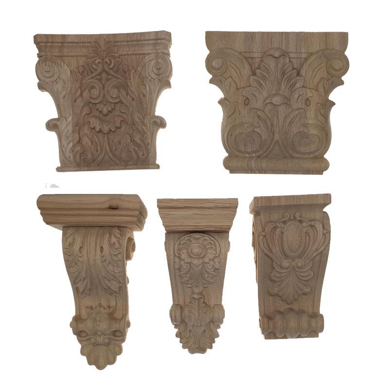 Europäische Massivholz-Säule mit französischer Schnitzerei, Heimdekoration für Kleiderschrank & Weinschrank
