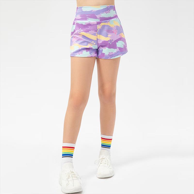 Girls  Printed Slim Fit Yoga Running Shorts 130