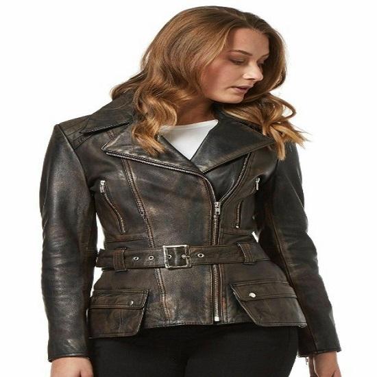 Noora Women`s Lambskin Distressed Brown Leather