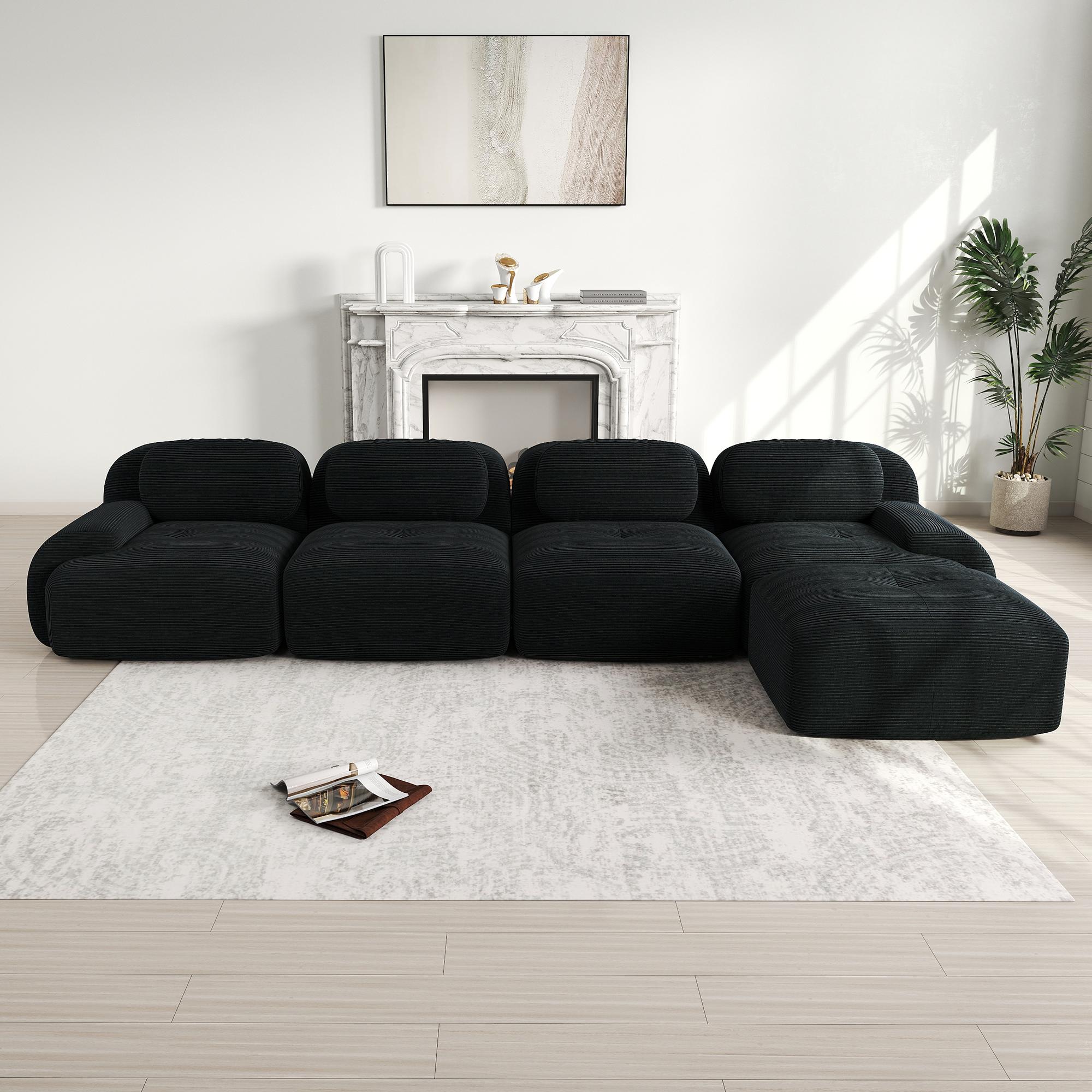 4-Seater Corner Sofa with 32D High-Resilience