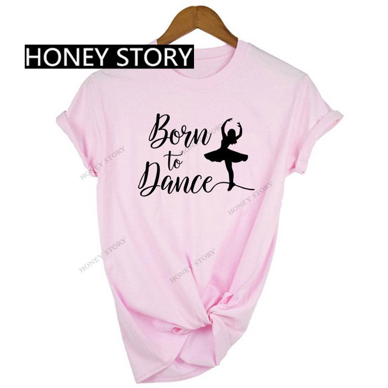 Dance Letter Print T Shirt Ballet Silhouette Monogram Print Women's T-shirt Loose Aesthetic Tops Graphic T Shirts Pro Choice