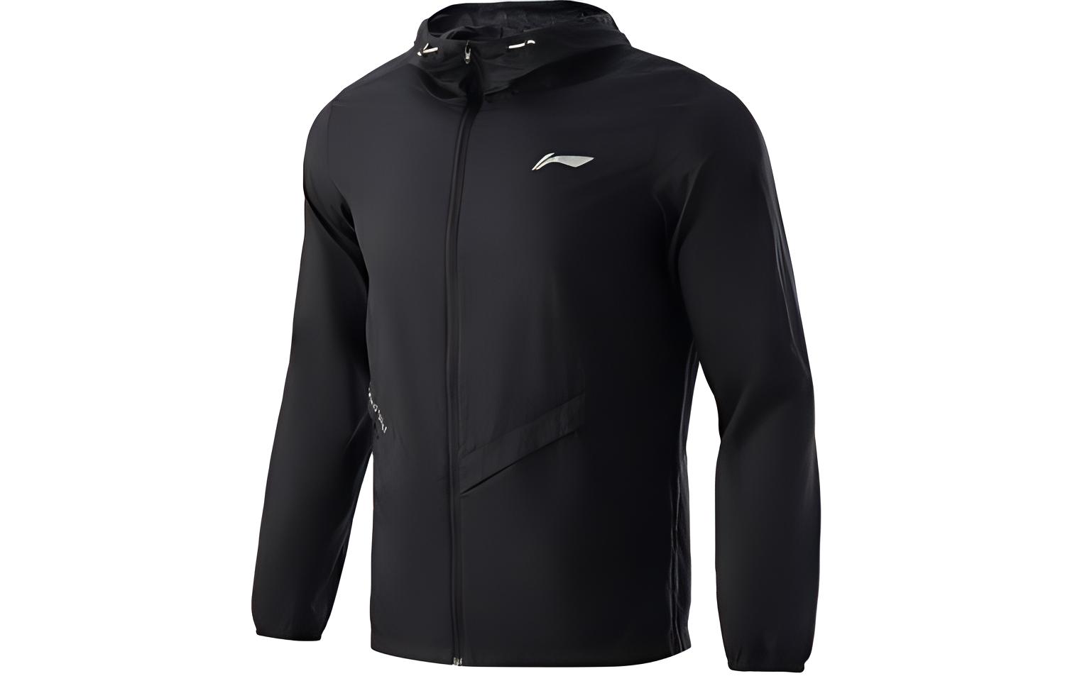 Li Ning Running Collection Jackets Men s Black Hooded Moderate Other AFDR123-1 XXL