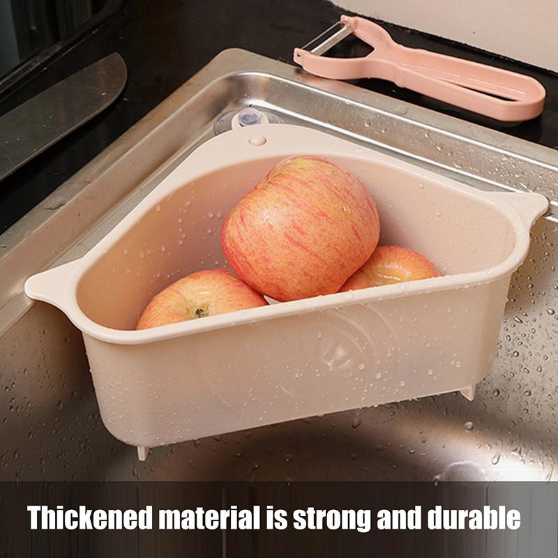Kitchen Sink Triangle Drain Basket Plastic Food Vegetables Peel Egg Filter Storage Organizer Kitchen Shelf Rack Drainer