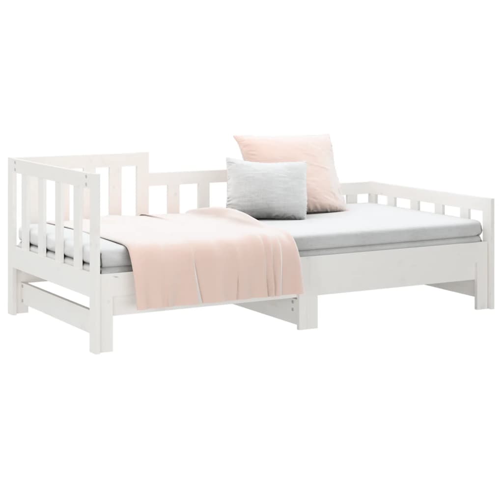 Daybed Extendable White 2*(90*190) cm Solid Pine Wood