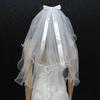 2PCS Exquisite Double Layered Headband Elegant Wedding Gauze Minimalist Bridal Veil  Bridal Shower