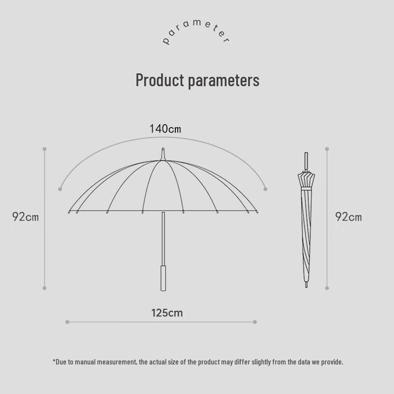 In-Stock Dual-Use Golf Umbrella: 16 Ribs, Leather Handle, Sun/Rain Protection, Automatic, for Two People, Great Gift and Promotional Item