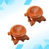 2pcs Solid Wood Redwood Vintage Holder For Glass Ball Display Home Hotel Store Mall Decor Santos Rosewood Size 3
