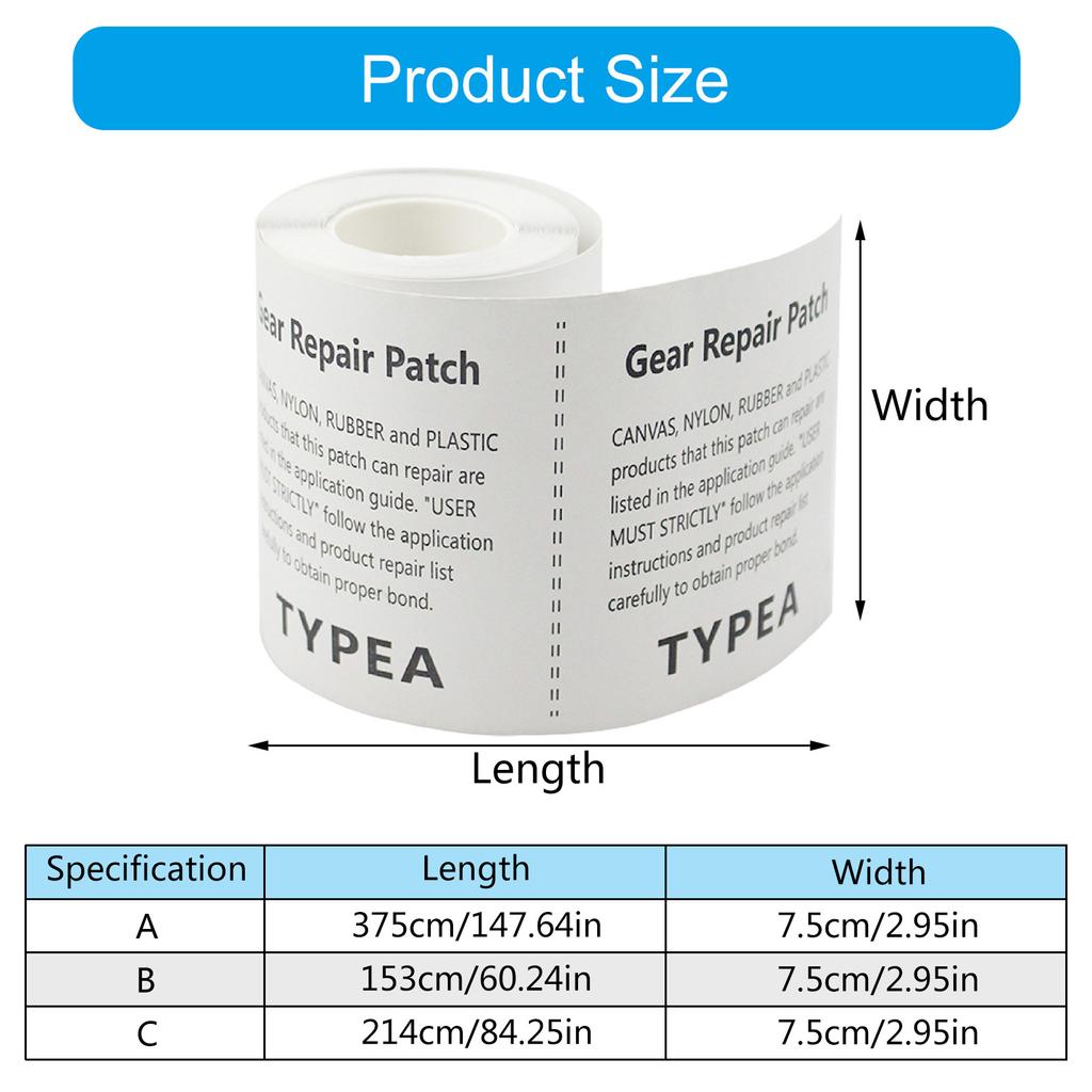 1pc Weatherproof Sail Repair Tape - Water Resistant Seal Patches for Tarp Motorhomes Cover Canopies - Fixes Tarp Sail
