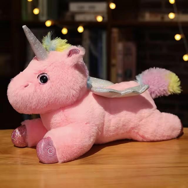 Colorful LED Light Unicorn Doll Plush Toys Soft Cute Throw Pillows Birthday Gift Stuffed Animals Glowing Toy for Girls Chidren