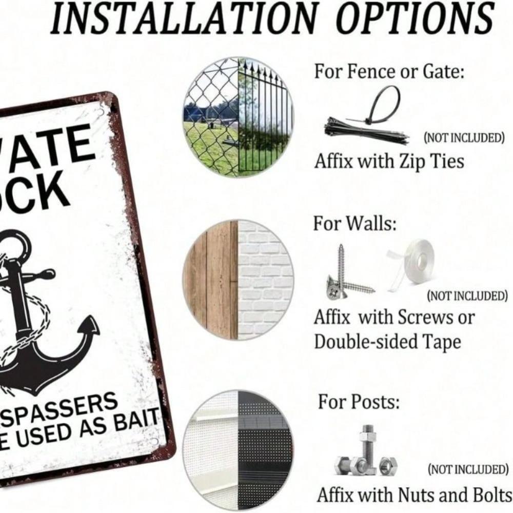 Metal Wall Art Pirate Decor Retro 8x12 Inch for Bar