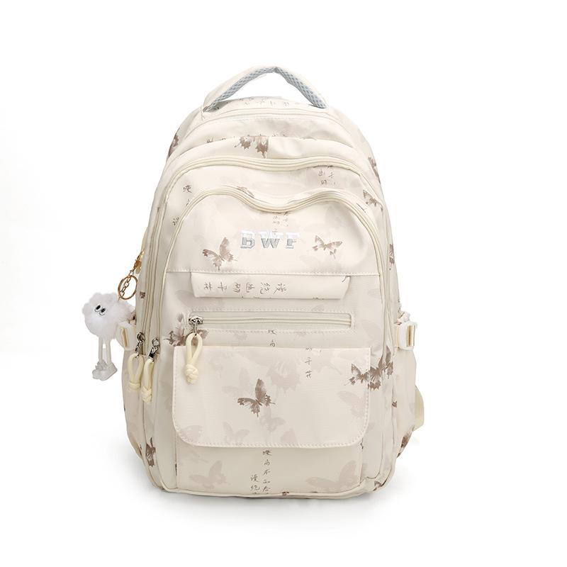 Školní taška národní styl nová čínská potisk motýlů vysoká hodnota niche smysl pro design studentská školní taška 1011 starožitný styl národní vlna dvojitá