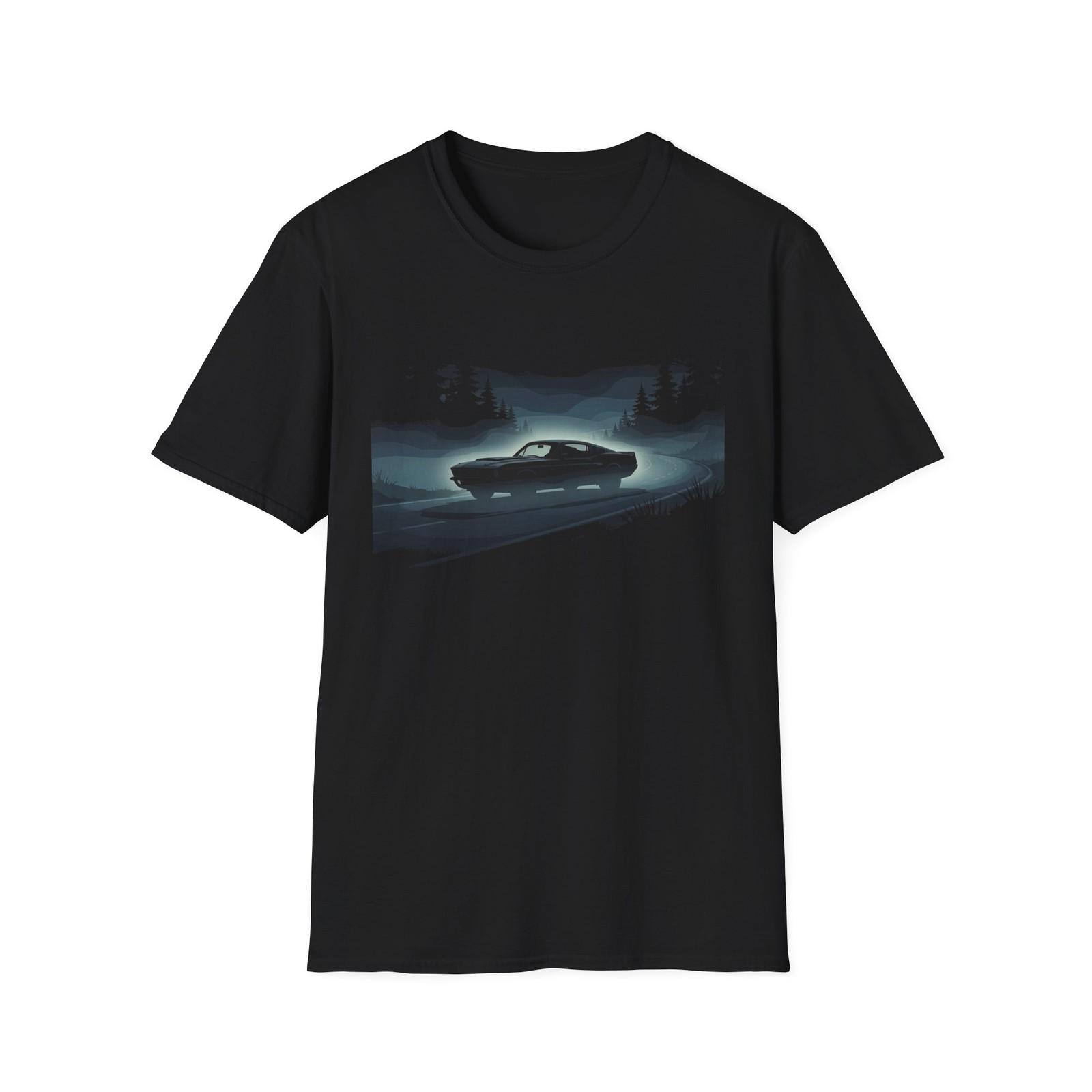 1967 GT500 Foggy Forest Night Car Graphic T-Shirt XXL