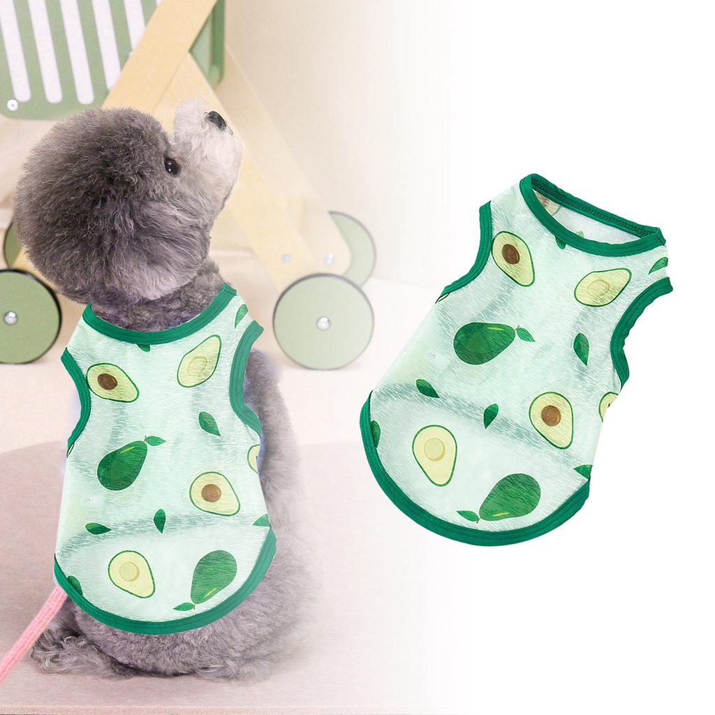 Pet Clothes Cat Summer Mesh Vest Clothing Comfortable Clothes For Cat And Small Dog Fruit Pattern Printed Cartoon Cute Cloth