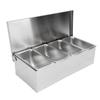 Contenitore per spezie con coperchio a ribalta, contenitore per spezie in acciaio inossidabile 304, organizer da cucina multi-scomparto